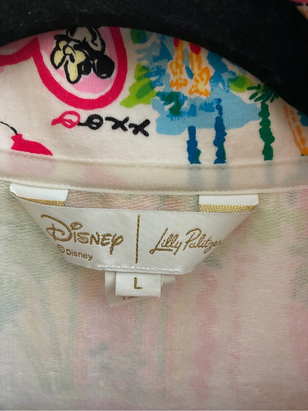 Disney x Lilly Pulitzer Colorful Tropical Half-Zip Pullover Popover Large EUC - Picture 2 of 13